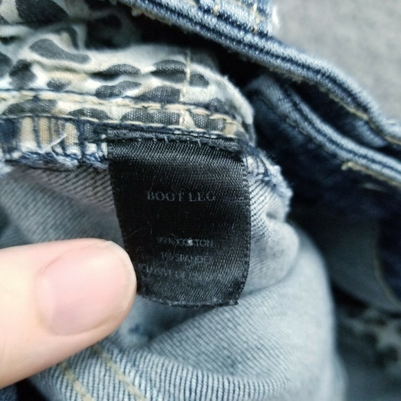 White House Black Market 00S Blanc Blue Solid Bootcut Jeans 28" 29.75" 7.75" - Picture 12 of 12